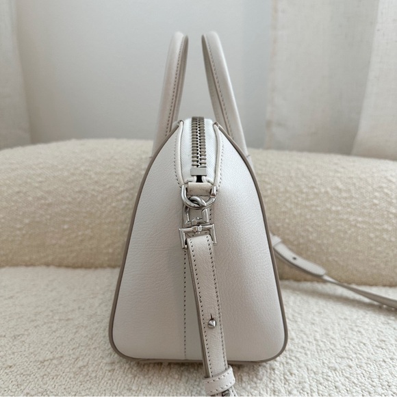 Givenchy Mini Antigona Sugar Leather Satchel Handbag Crossbody Purse | White - Picture 5 of 16